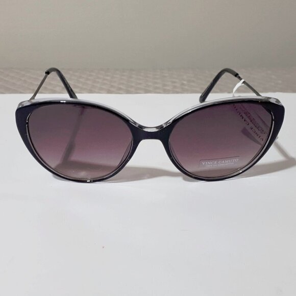 NWT Vince Camuto black & clear opaque frame subtle cat eye sunglasses - Picture 4 of 6